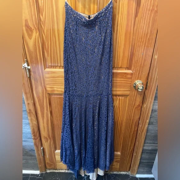 Jovani prom dress 2 piece navy blue - Picture 3 of 4